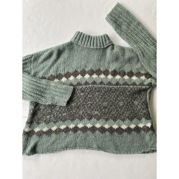 Vtg Knox Rose Cropped Mock Turtleneck Chunky Knit Sweater Sz L Soft Pullover - Picture 2 of 9